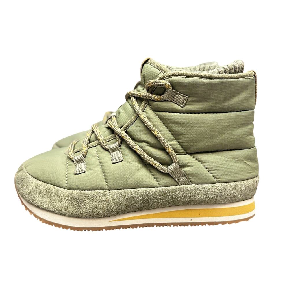 Teva ReEmber Boots Lace Up Olive Green Quilted Nylon Moc Toe Hiking Boots Size 6